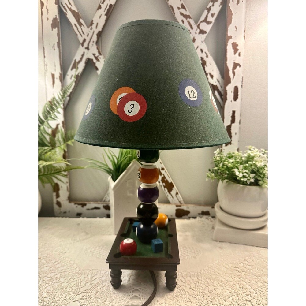 Collections Etc Pool Table Desk Lamp With Shade Working 15in Tall 2005 - Picture 6 of 12